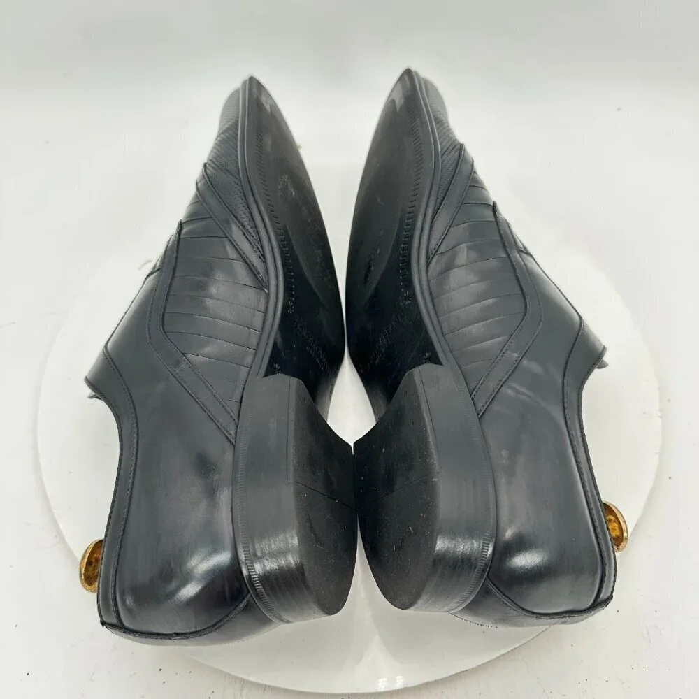 Dolce & Gabbana Men Size 8 Black Genuine Leather Lace Up Derby Dress Shoes